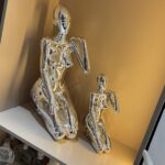 Chrome Abstract Seated Figurine