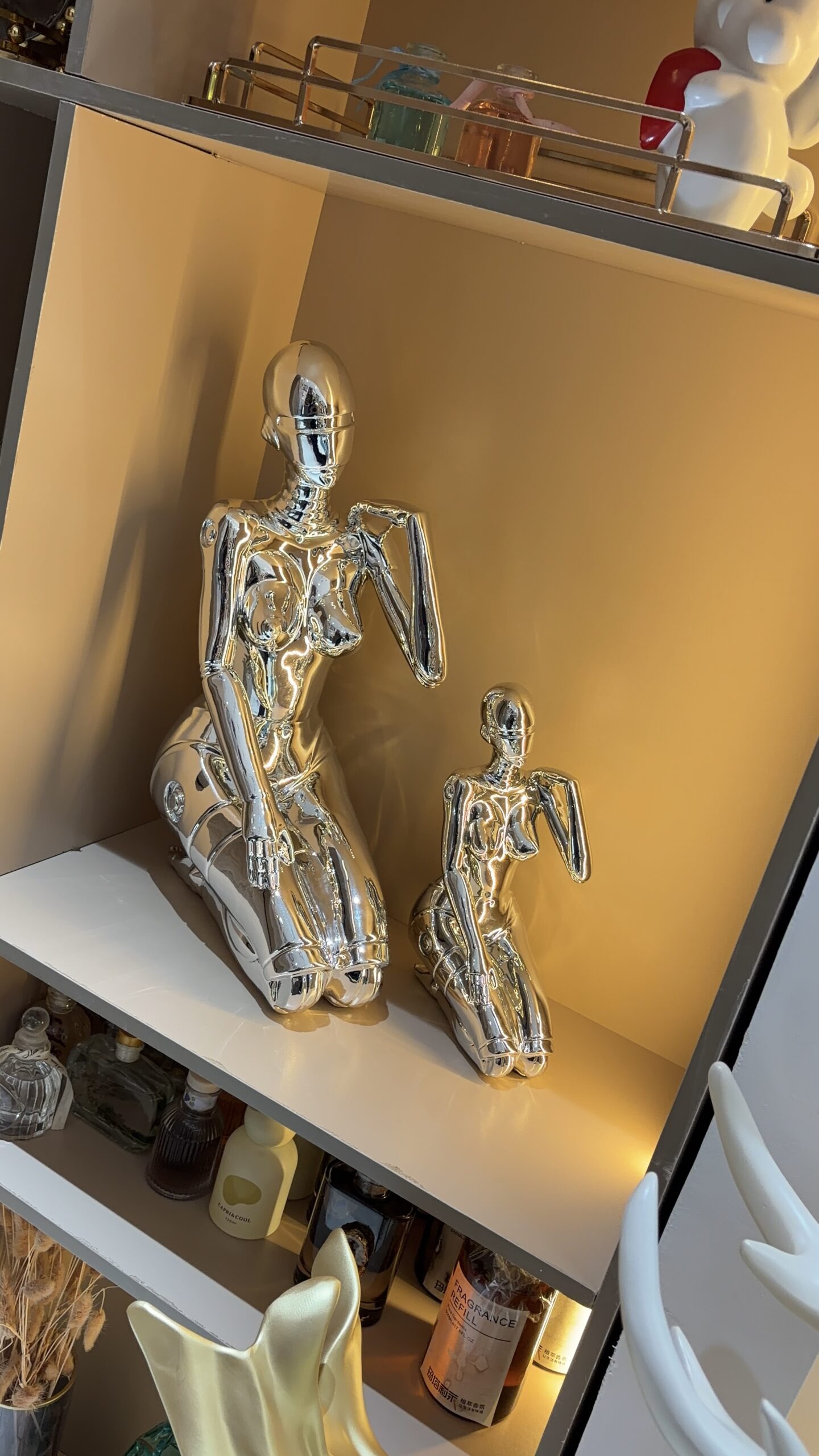 IMG_4019 Chrome Abstract Seated Figurine - Image 1