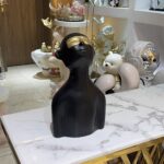 Black Abstract Face & Neck Sculpture