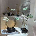 Ceramic Flower Metal Table Decor