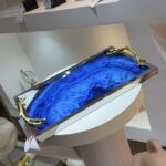 Silver Luxury Marble-Effect Tray