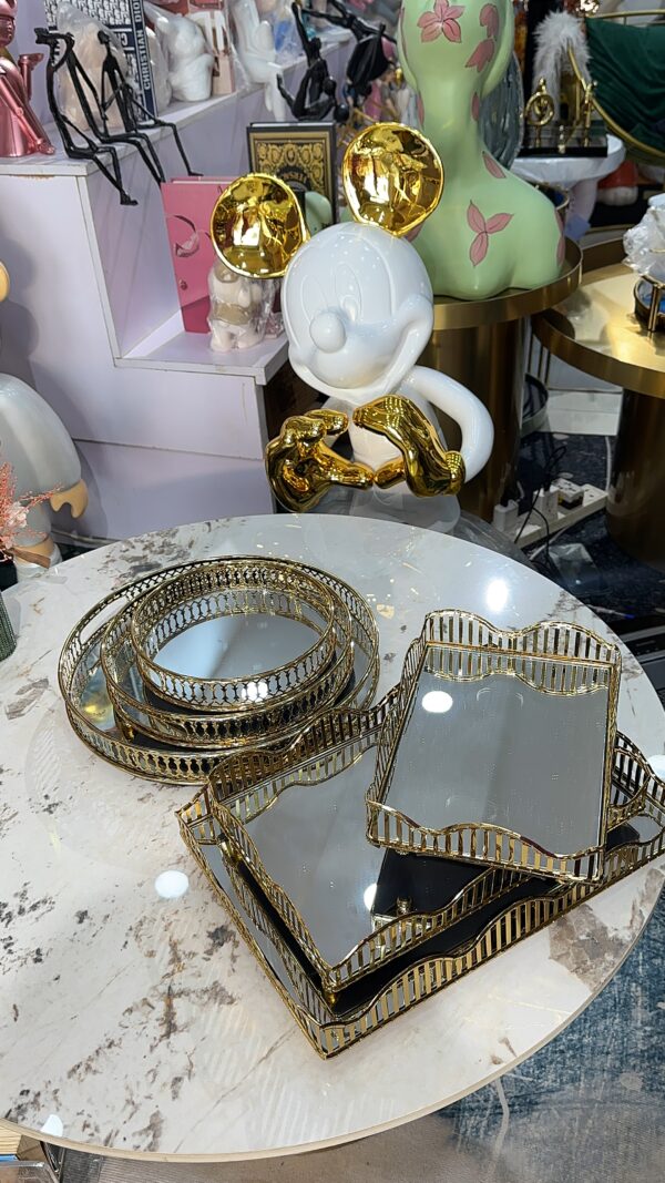 M Mirror Gold Tray - Image 4