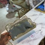 S Mirror Gold Tray
